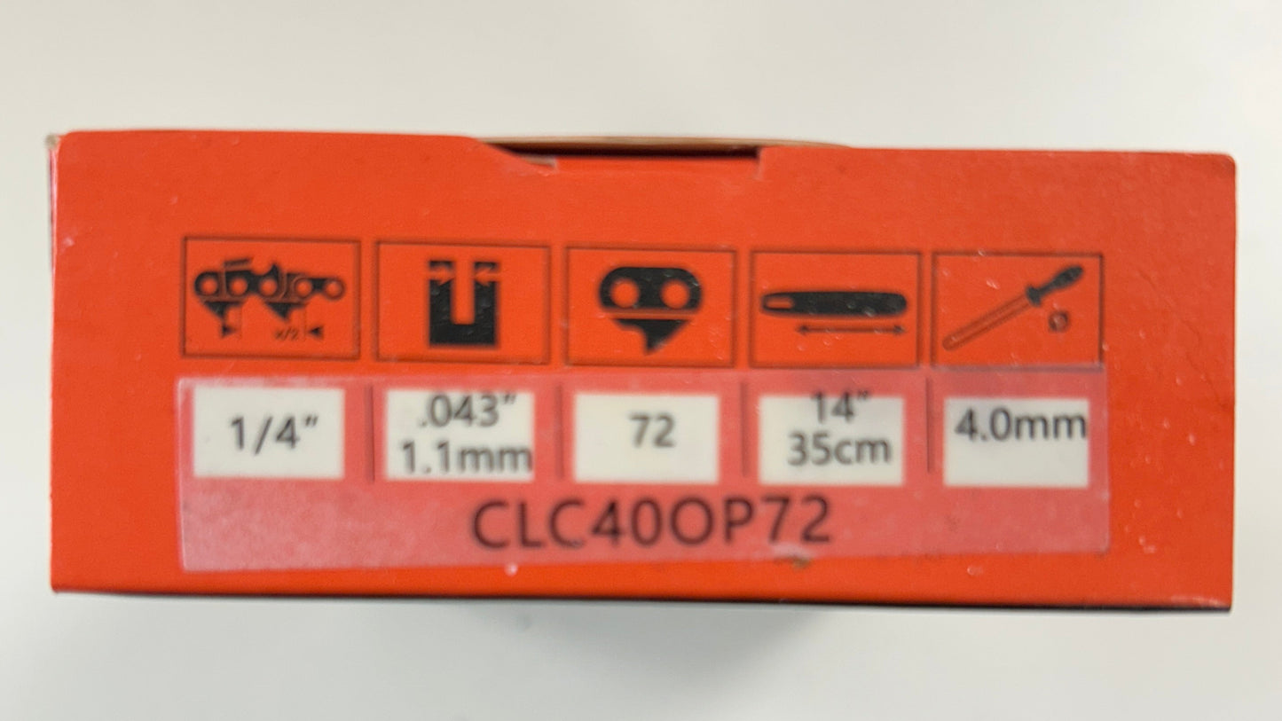 CLC40OP72 Climax Chainsaw Chain Loop in Orange Box