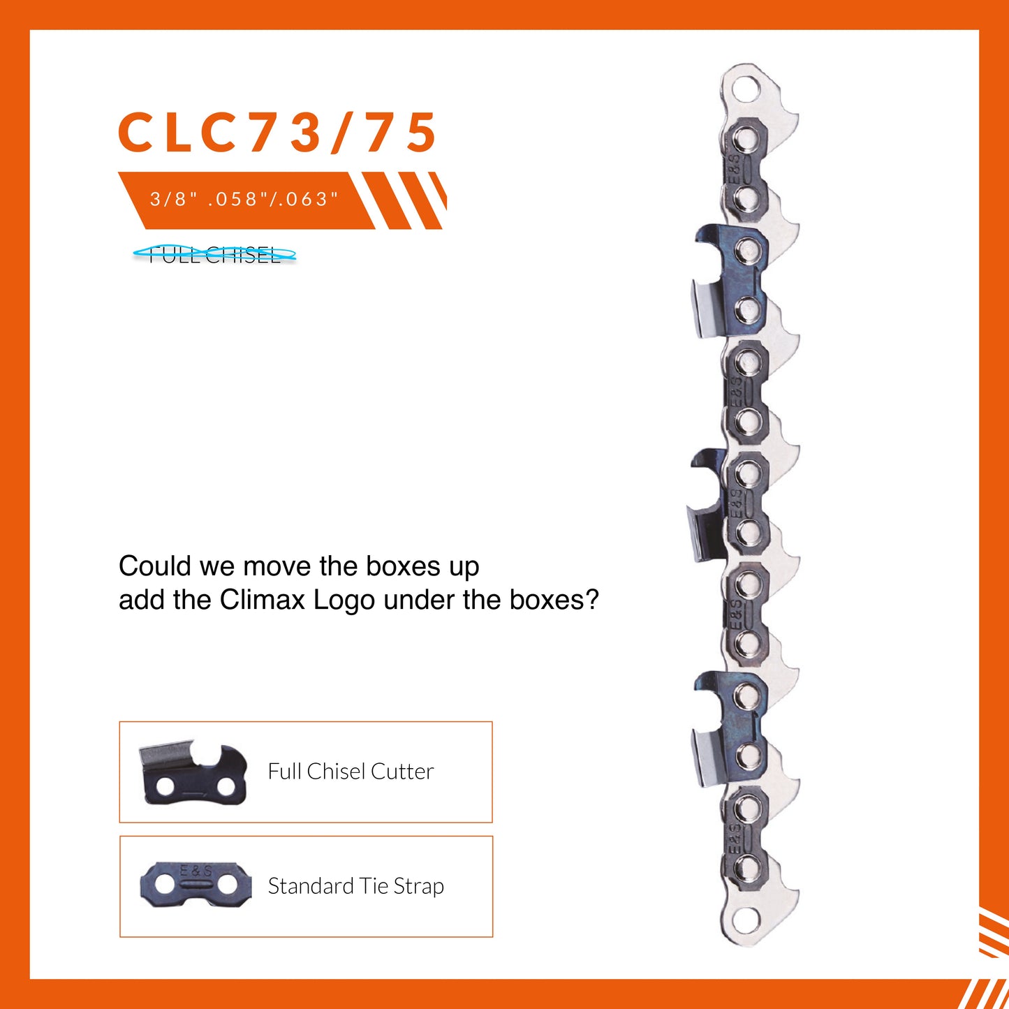 Climax Chainsaw Loop CLC75LP60 (3/8, 0.063 / 1.6mm, 60DL)